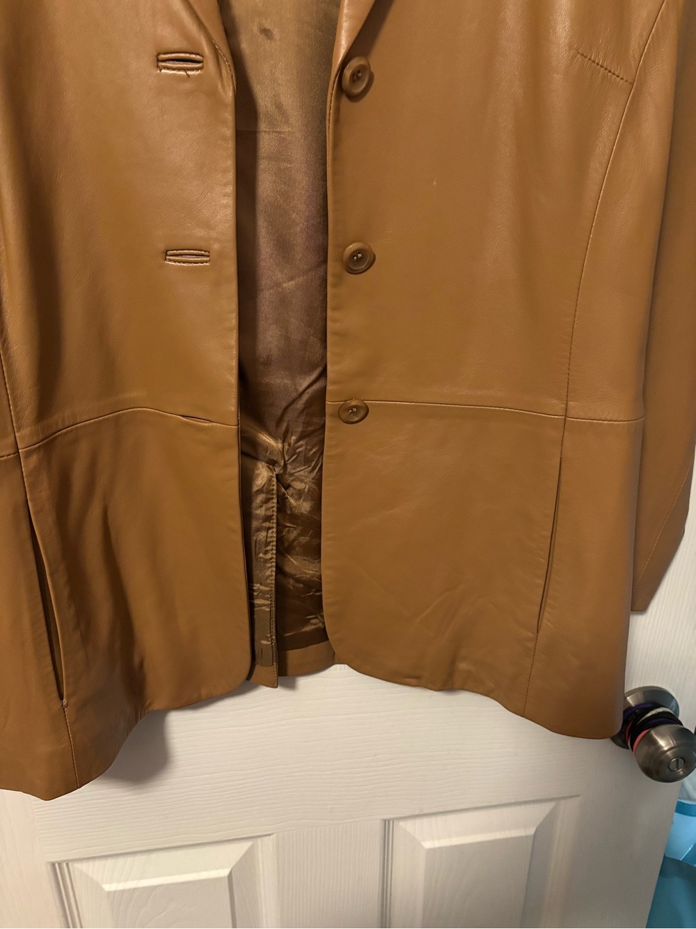 Pendleton Brown Leather Blazer Jacket- Size L - Picture 4 of 7